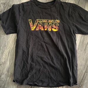 Vans Black Tee with Flame Graphic